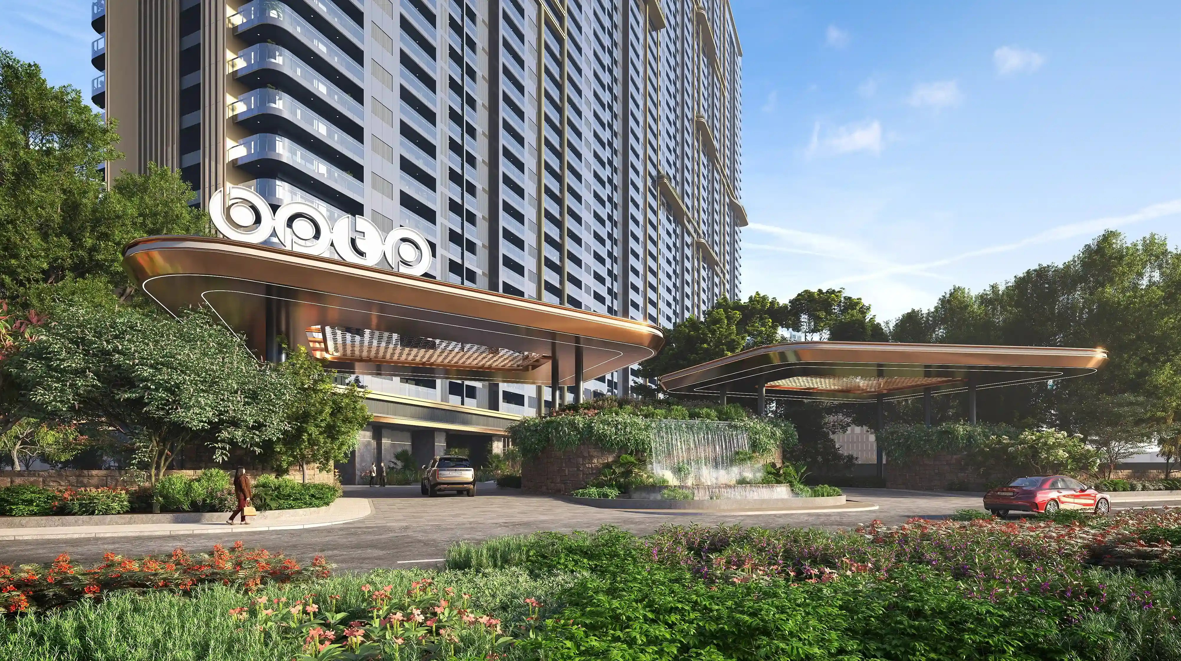 Modern apartment building exterior view